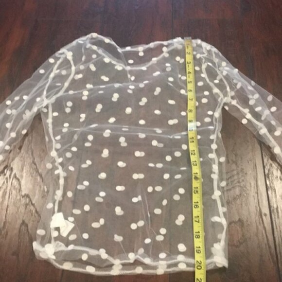 Sexy Sheer Top Mesh See Through Shirt Polka dot - Picture 6 of 8